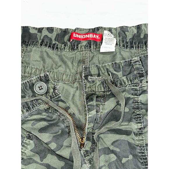 Union Bay Camouflage Cropped Pants drawstring Jr Sz 17 grunge skater streetwear - Picture 4 of 7